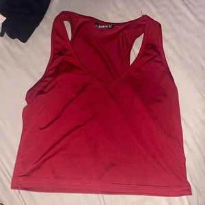 burgundy crop top